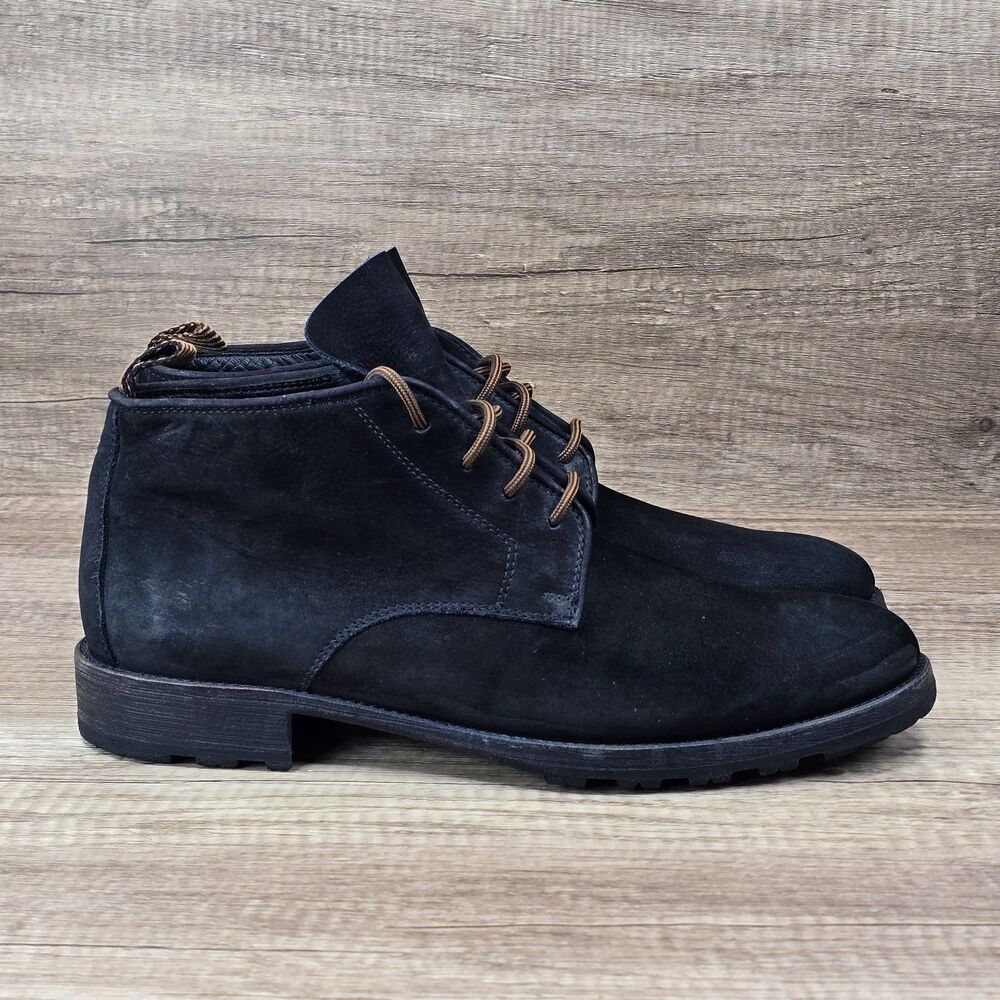 Billy Reid Short Anderson Men's Size 10.5 Black Suede Ankle Boots Made In Italy